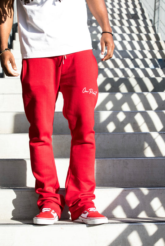 On Point Classic Flare Sweatpants - Red