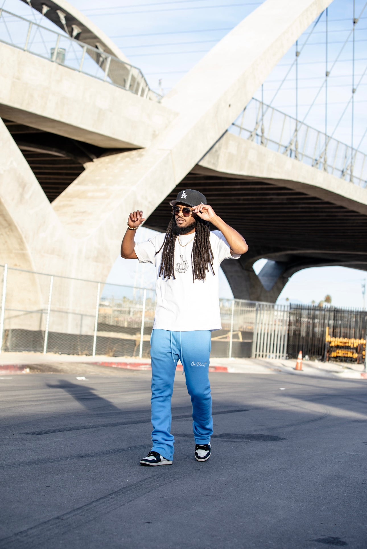 On Point Classic Flare Sweatpants - Baby Blue