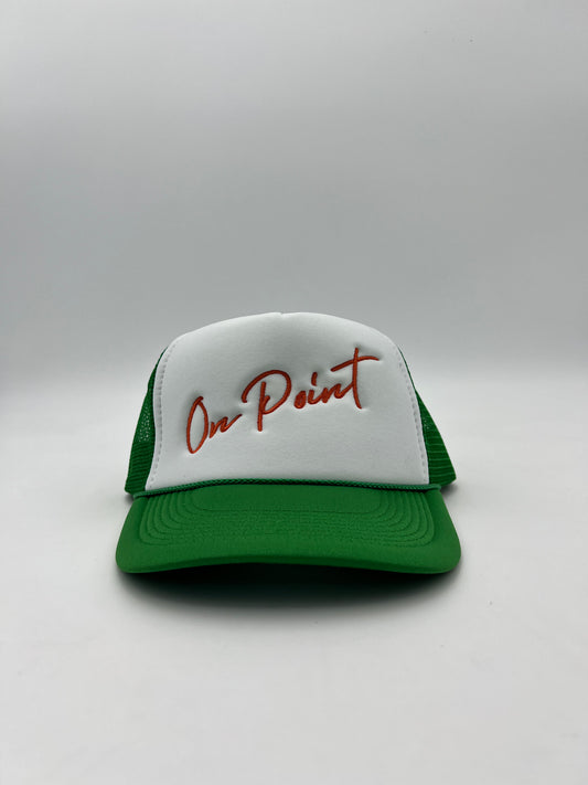 Subtle Logo Green Trucker Hat